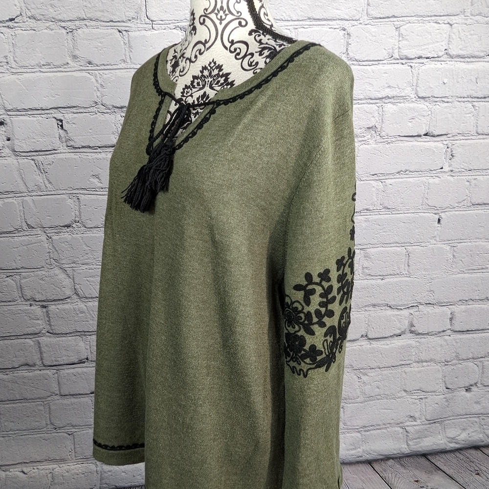 Style & Co Women's Stretch Knit Long Sleeve Stretch Knit Size 3x Tie Front Bb19 - Picture 9 of 10